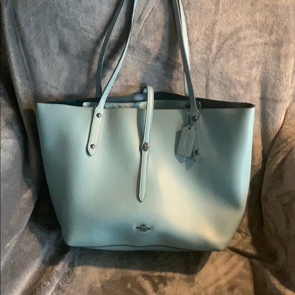 Light blue Coach tote bag